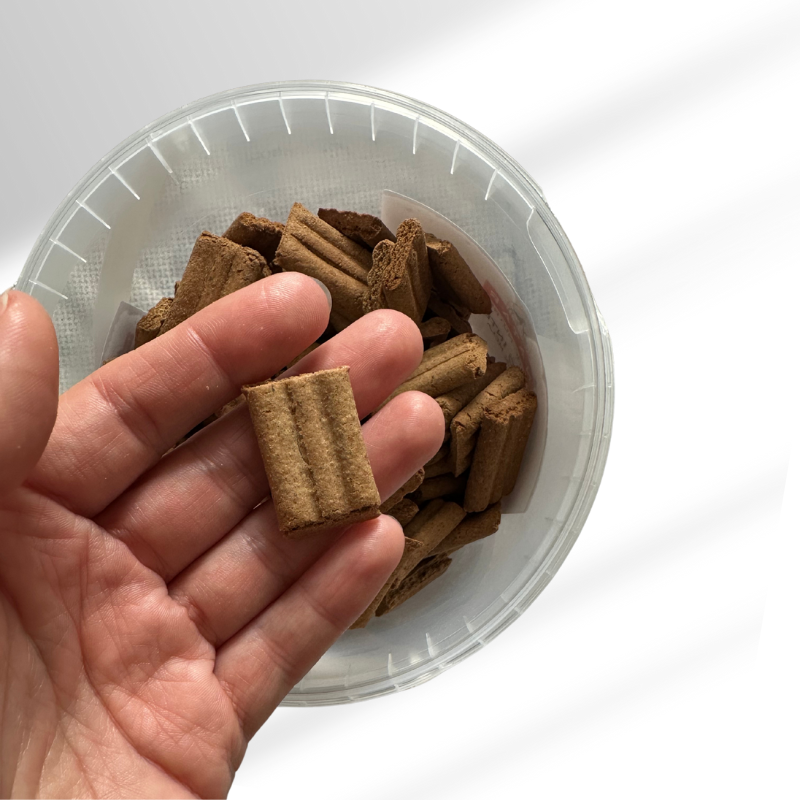 Wholemeal dog biscuit with carrot
