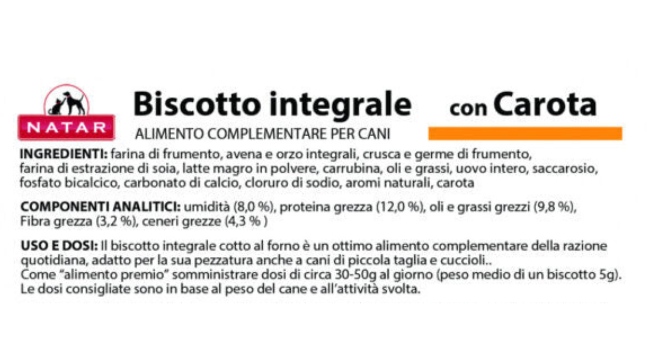 Snack olistico per cani alla carota – Natar