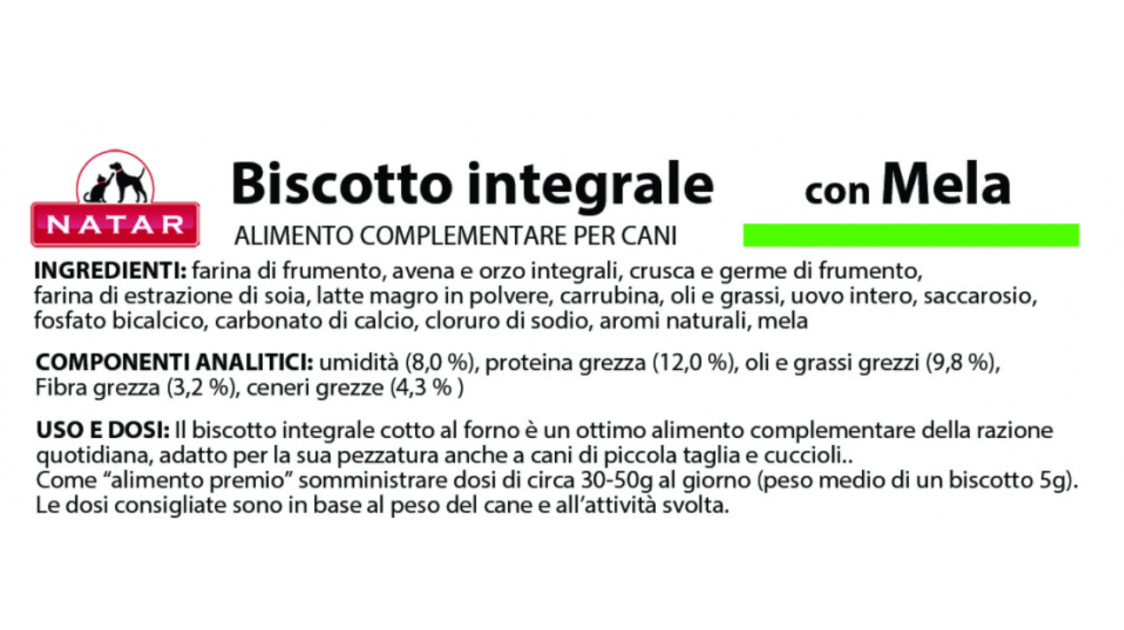 Snack olistico per cani alla mela – Natar