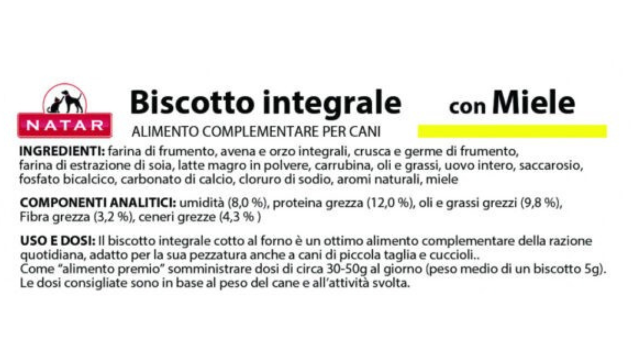 Snack olistico per cani al miele – Natar