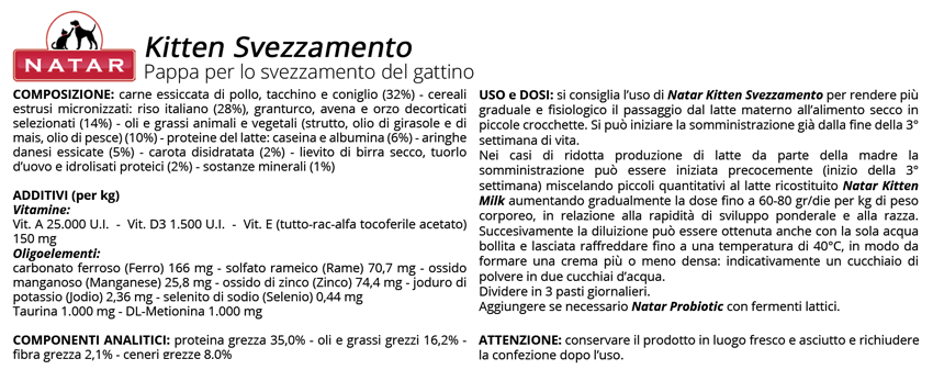 cibo per gatti  olistico natar cibo per svezzamento  cuccioli