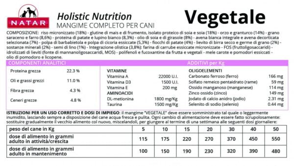 Holistic Nutrition Adult Dog - Vegetale