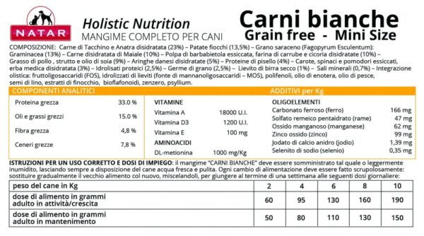 Holistic Nutrition Mini Adult Dog - Carni bianche - Grain Free