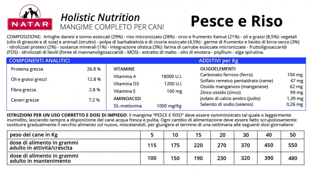 Holistic Nutrition Adult Dog - Pesce e Riso